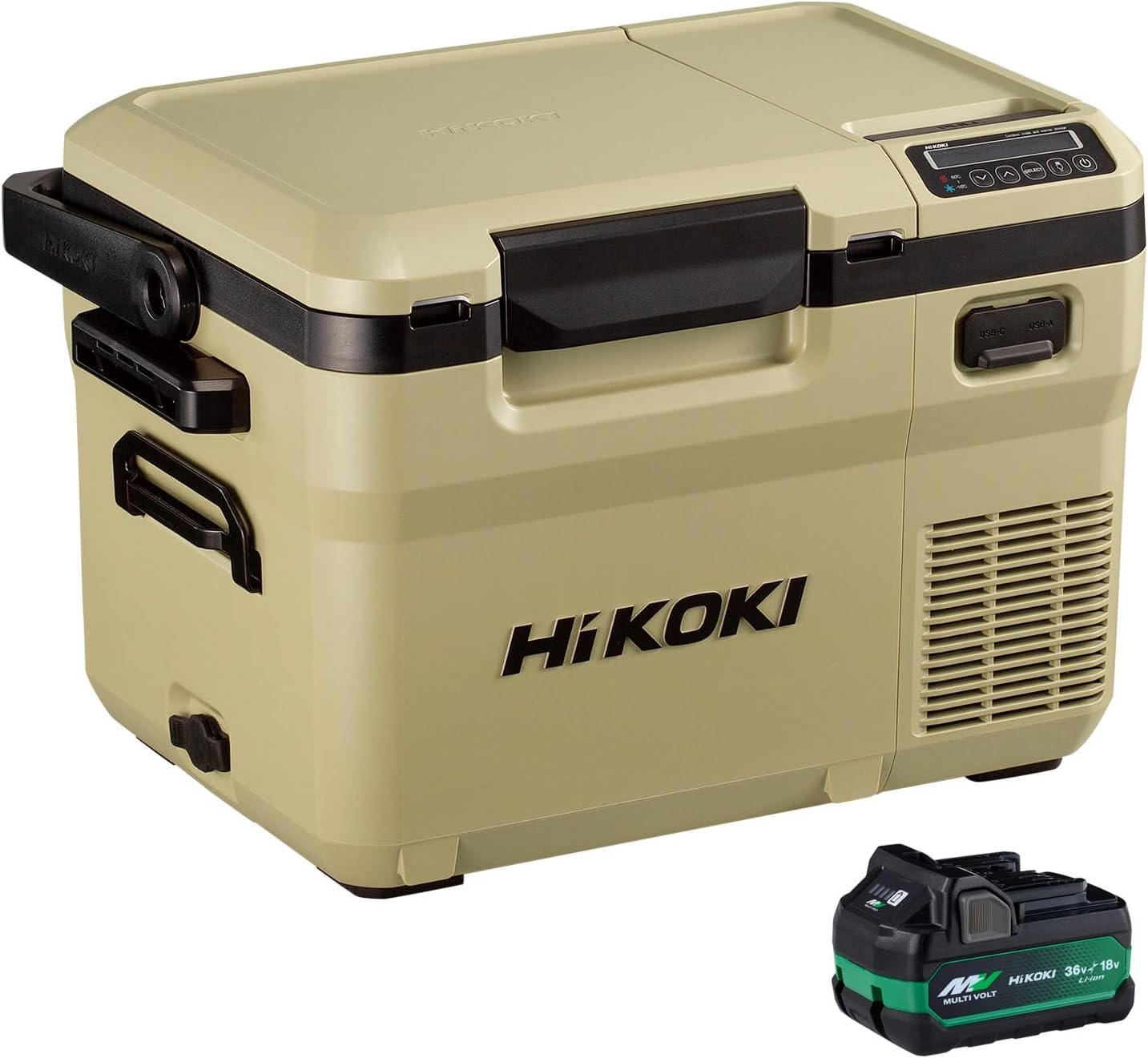 HiKOKI(ハイコーキ) 14.4/18V コードレス 冷温庫 UL18DD 10.5L サンドベージュ 蓄電池1個付 USB-A/C AC/DC対応