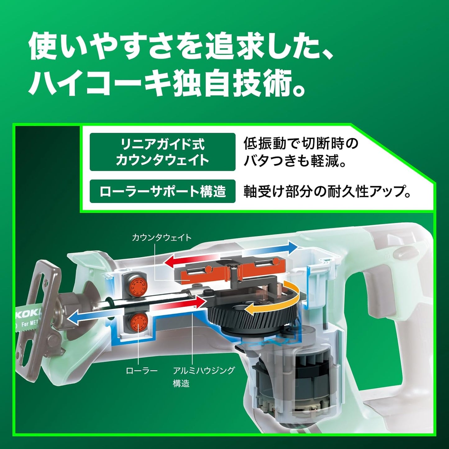 HiKOKI(ハイコーキ) 36V セーバーソー CR36DMA バッテリー・充電器・ケース別売 コンパクトタイプ ウッド対応