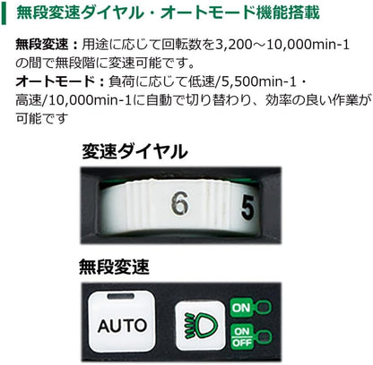 HiKOKI(ハイコーキ) 36V 充電式 ディスクグラインダ G3610DC フォレストグリーン 蓄電池・充電器別売 台数限定生産