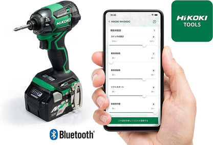 HiKOKI(ハイコーキ) 36V インパクトドライバ WH36DC ディープオーシャンブルー Bluetooth付バッテリー2個・充電器・ケース・力こぶビット付き
