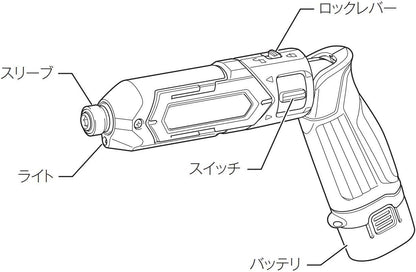 マキタ(Makita) ペン型インパクトドライバ TD022DSHXB 7.2V 黒 トルク25Nm バッテリ2本・充電器付